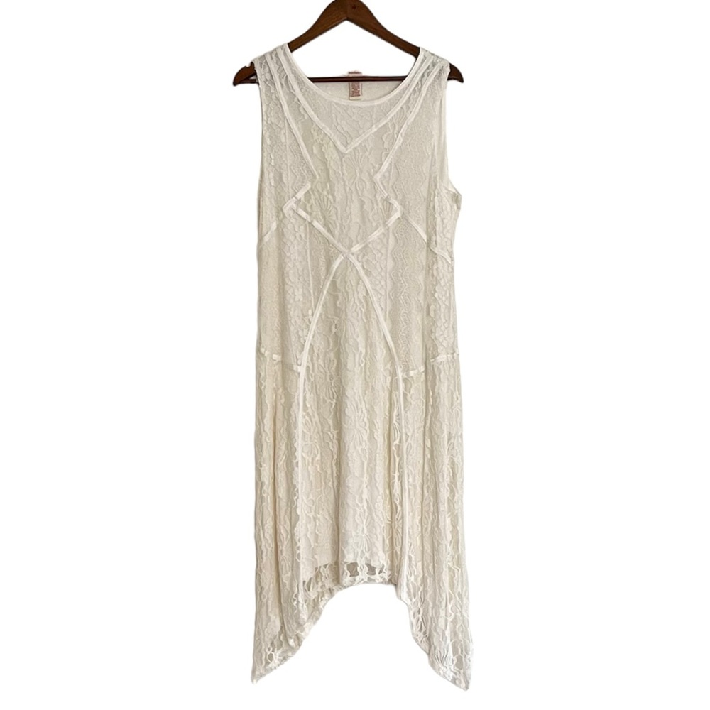 * SOLD* Sundance Language of Love Midi Dress Ecru Cream XL - Picture 2 of 8